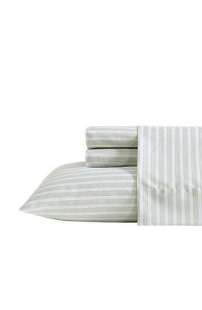Nautica Beasley Stripe Cooling Microfiber Sheet Set in Sage/White at Nordstrom Rack, Size Twin X-Long