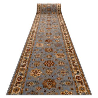 RugsX Rugsx - Alfombra De Pasillo Keshan 7683/53544 Marco, Oriental Azul / Beige 90cm Blue 90x1000 Cm
