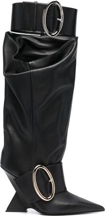 The Attico Dada 100mm slouchy boots - women - Calf Leather/Calf Leather/Calf Leather - 36 - Black