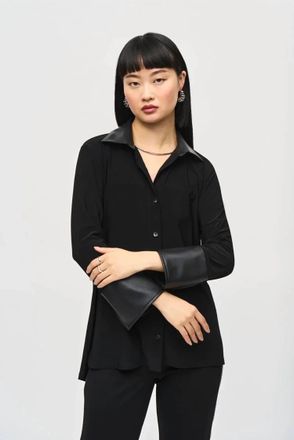 Joseph Ribkoff Senna Silky Knit Fit And Flare Blouse In Black