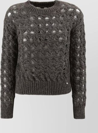 Herno alpaca wool openwork knit jumper