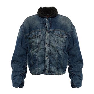 Diesel Jassen, Dames, Blauw, 2Xl, Katoen, D-Curly-Fsj 1 Jacket