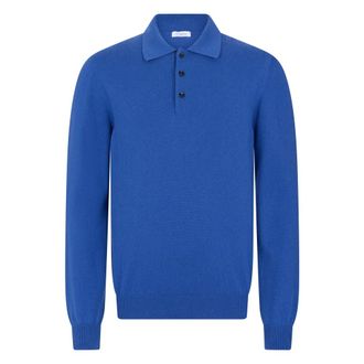 Malo Tops, Heren, Blauw, L, Kasjmier, Polo van kasjmier