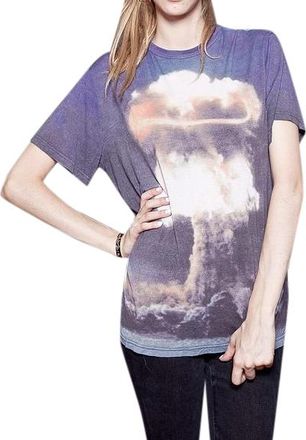 Christopher Kane Blue Atomic Bomb-Print T-shirt Size M