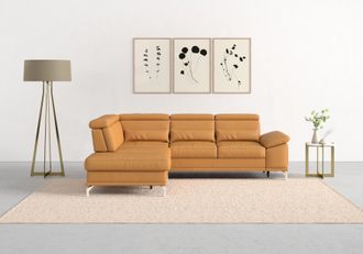 Sit&more Ecksofa »Cabrio L-Form, B: 274 cm, mit Sitztiefen-, Arm- & Kopfteilverstellung« 3 Nierenkissen, Federkern, optional Bettfunktion und Stauraum