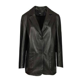 Arma Single-breasted Lambskin Blazer - female - Arma - Leather Jackets - Black - S - Jackets