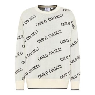 Carlo Colucci Oversized Gebreide Trui - Heren - Ronde hals truien - Wit - XL - Truien & Vesten