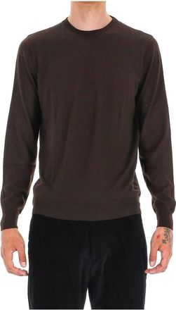 Drumohr Hoodies & sweatvesten, Heren, Bruin, XL, Wol, Extrafijne wol ronde hals trui
