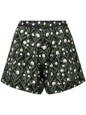 Agua Bendita Shorts con ricamo a fiori - Nero