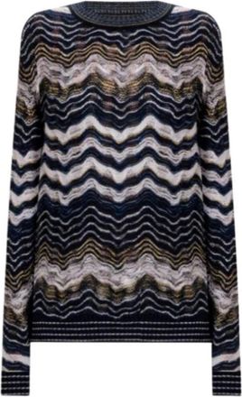 Missoni Ronde hals gebreid - Dames - Ronde hals truien - Blauw - S - Truien & Vesten