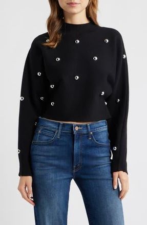 Mango Inoxidab Studded Sweater in Black at Nordstrom Rack, Size Medium
