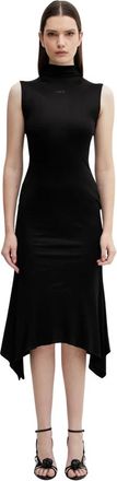 Off-white Midi gebreide jurk - Dames - Casual kleedjes - Zwart - S - Kleedjes