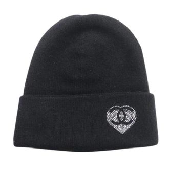 Chanel Pre-owned Gebreide Muts - Dames - Vintage Accessoires - Zwart - ONE Size - Vintage