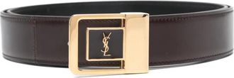 Saint Laurent Brown Logo Buckle Belt