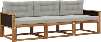 vidaXL Conjunto De Sof&aacute;s De Exterior 3 Uds. Natural Y Gris Claro Vidaxl