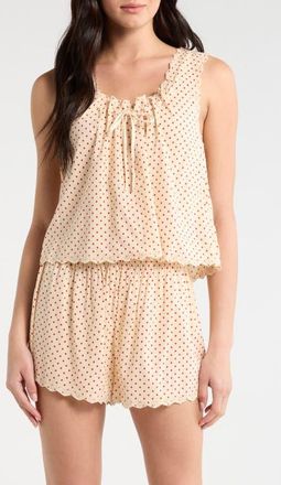 Reformation Hazel Eyelet Organic Cotton Blend Pajamas in Marilyn Dot at Nordstrom, Size X-Small