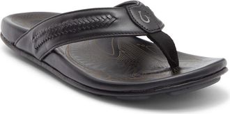 Olukai Mea Ola Mano Sandal in Black /Dark Shadow at Nordstrom, Size 11