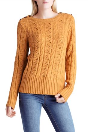 Kensie Punk Yarn Sweater In Orange