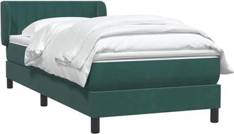 vidaXL Cama Box Spring Con Colch&oacute;n Terciopelo Verde Oscuro 90x210 Cm Vidaxl