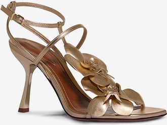Zimmermann Metallic-Ledersandalen mit Absatz Orchid 85