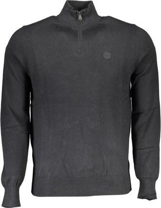 North Sails Zwarte Half Zip Gebreide Trui - Heren - Coltruien - Zwart - 2XL - Katoen - Truien & Vesten