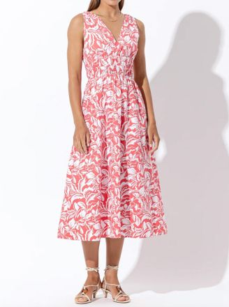 Lusana Violet Poplin Midi Dress In Tropica