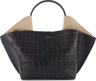 Ree Projects Mini Ann Croc Embossed Leather Tote in Red Brown at Nordstrom