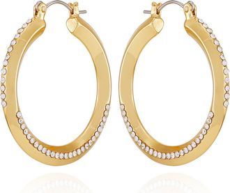 Vince Camuto Crystal Hoop Earrings in Gold Tone at Nordstrom Rack