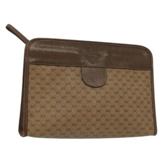 Gucci Pre-owned Plastic clutches - Dames - Pre-owned - Beige - Maat: ONE Size Leer