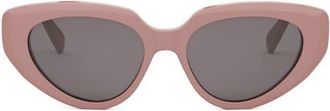 Celine Bold 3 Dots 53mm Cat Eye Sunglasses in Shiny Pink /Smoke at Nordstrom