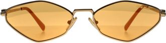Miu Miu Oval Womens Gold Light Orange Silver Mirror MU 56ZS Metal - One Size