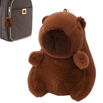 Generic Stuffed Capybara Keychain,Realistic Capybara Plush Bag Charm - 12cm Portable Plush Animal Keychain, Fashion Accessory for Handbag, Purse, Backpack, Ca
