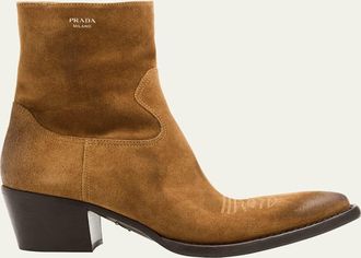 Prada Suede Western Booties