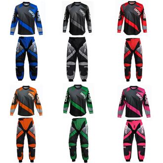 Generic MOTORBIKE MX KIDS RACE SUIT New 2024 Motocross Motorcycle Quad Off Road Kart ATV Child MTB BMX Dirt Pit Bike Sports Racing Junior Pant Shirt Kit (Gree