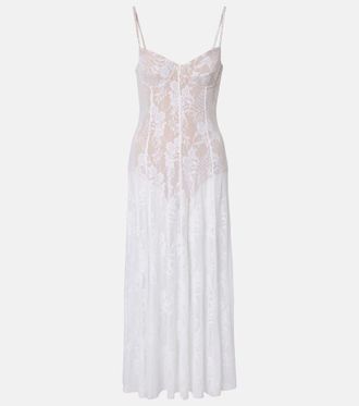 Norma Kamali Semi-sheer lace slip dress