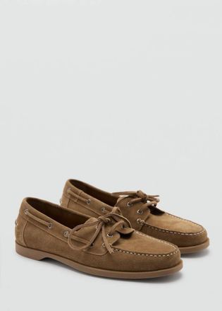 Mango Scarpe barca pelle marrone medio - Uomo - 39 - MANGO MAN