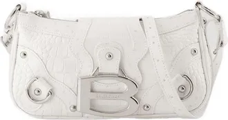 Balenciaga Womens Essex Shoulder Bag White Synthetic