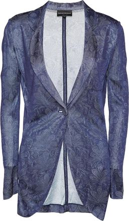 Emporio Armani Gebreide blazer - Blauw