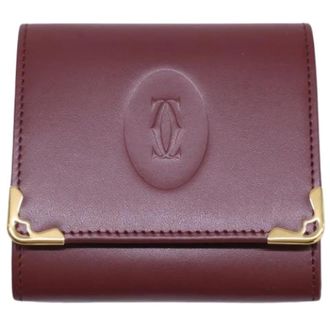 Cartier Pre-owned Vintage Coin Case - Dames - Pre-owned - Rood - Maat: ONE Size Leer