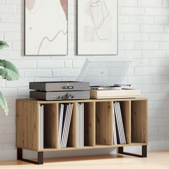 Berkfield Home Record Cabinet Old Wood 100x38x48 cm Engineered Wood in Brown | Size: 100 x 38 x 48 cm