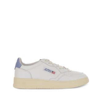 Autry Geperforeerde Leren Sneakers Blauw Detail - Heren - Sneakers - Wit - 41 EU - Schoenen