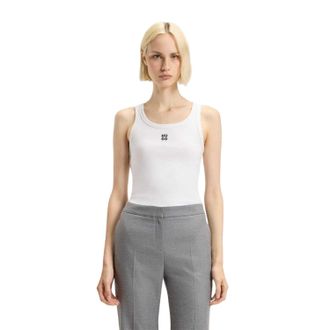 HUGO BOSS Hugo Damesvest met geborduurd Datamia-logo (Wit)