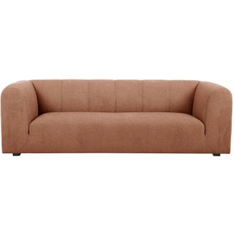 Miliboo Divano design in tessuto effetto velluto color terracotta 3-4 posti oliveiro