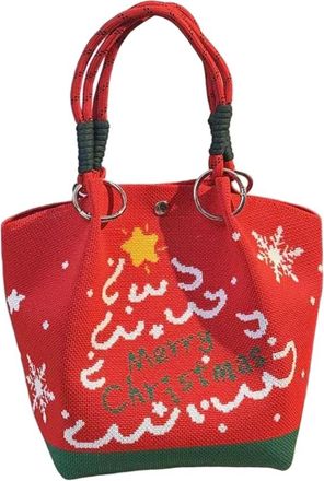 Generic NYSDM Merry Christmas Kind Santa Claus Knitted Handbag