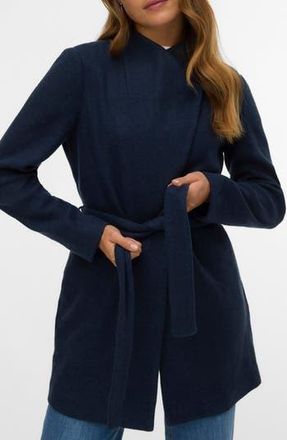 Vero Moda Nora Brushed Sweater Coat in Navy Blazer Melange at Nordstrom Rack, Size X-Large