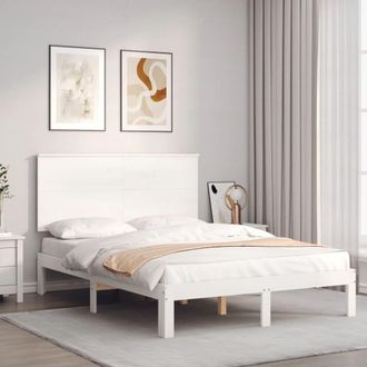 vidaXL Vidaxl - Estructura De Cama Sin Colch&oacute;n Madera De Pino Blanca 120x200 Cm