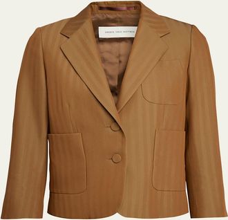 Dries Van Noten Striped Jacquard Single-Breasted Jacket