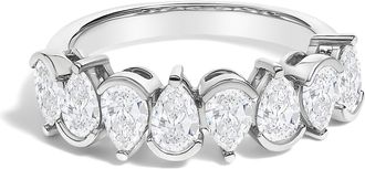 House of Brilliance 14K Gold 1 2/3 Cttw Lab Grown Pear Shaped Diamond Band Ring