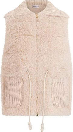 Moncler Zonder mouwen gilet - Dames - Bodywarmers - Beige - L - Wol - Jassen