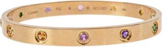Cartier Rainbow Gem Yellow Gold Love Bracelet Size 16